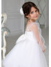 Ivory Lace Tulle Flower Girl Dress Baptism Dress